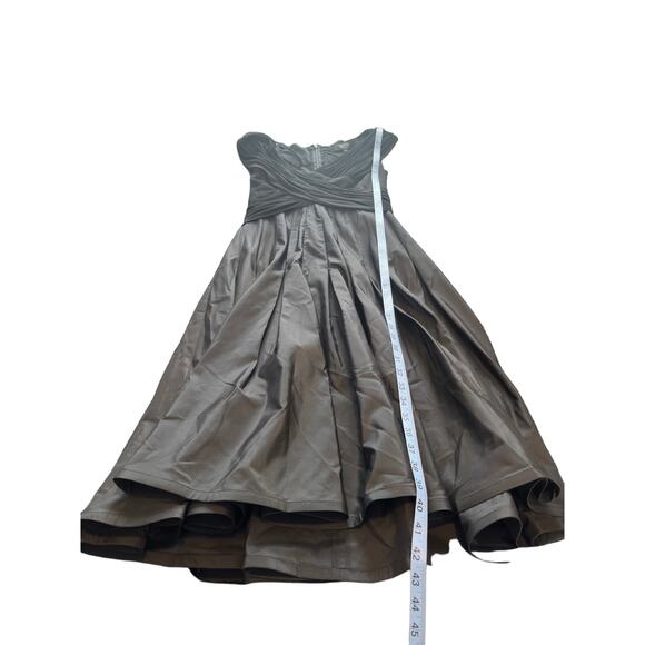 Tadashi Shoji Dress Black Ruched V-Neck Formal Evening Cocktail Hour Size 8 - Picture 8 of 9